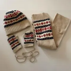 子供用マフラー、手袋、帽子3点セット