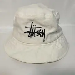 Stussy ホワイト バケットハット S/Mサイズ