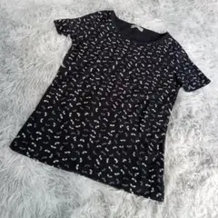 senseed ✨ センシード 半袖Tシャツ 【M】 双葉柄ブラック