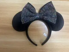 ディズニー ミニー スパンコール カチューシャ 黒