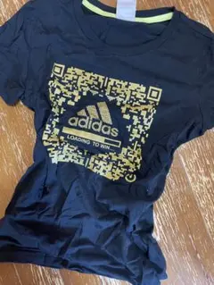adidas 希少　Tシャツ　ゴールド　　ラメ　y2k egg ギャル　系