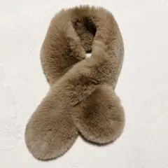 極美品☆フェイクファーマフラー モカブラウン