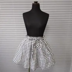 ■ギンガムチェック柄　ミニスカート　ブラック