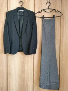 STUDIOUS ジャケット × ユニクロ　千鳥 グレー パンツ セット S