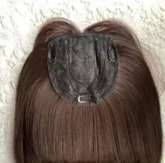 医療用 部分 前髪つきボブショートストレート ヘアピース 普通の方OK 【茶 】