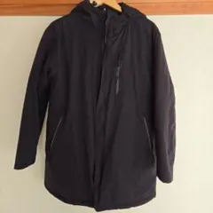 ブラック フード付き ロングジャケット