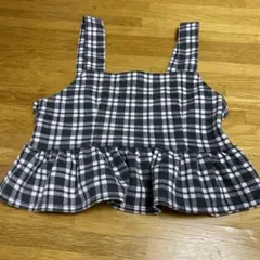 チェック柄フリル付きビスチェ 130cm