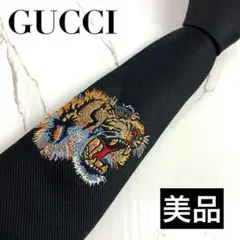 美品⭐︎GUCCI トラ刺繍 ブラックネクタイ GUCCI トラ刺繍 黒ネクタイ - メルカリ