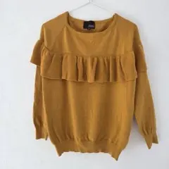 HK WORKS LONDON フリルニット Mサイズ マスタード