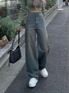 ワイドデニムパンツ[qu68]