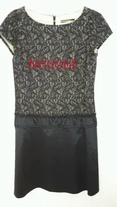 ⏹️NOUQUE⏹️刺繍黒ワンピース⏹️サイズ38⏹️