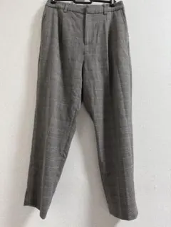 チェック　パンツ　L グレー
