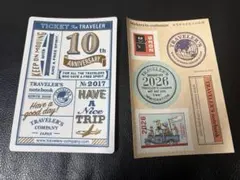 限定トラベラーズノート　パスポートサイズ　2017　下敷き　おまけステッカー