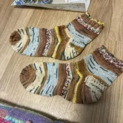 ハンドメイド 手編み靴下