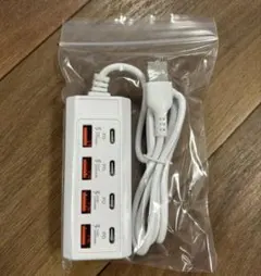 【新品】8ポート USBハブ ホワイト（USB-Cポート付き）