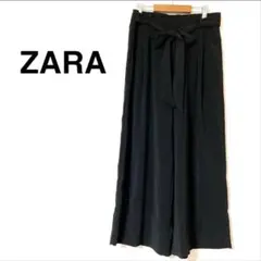 ZARA ザラ リボンベルト付き ワイドパンツ ブラック Sサイズ
