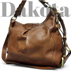 極美品 Dakota ダコタ ショルダーバック 2way オールレザー キャメル