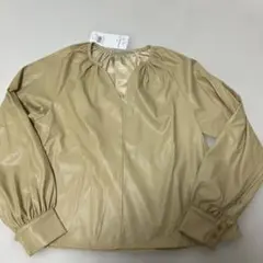 タグ付き　アズールバイマウジー　合成皮革　プルオーバー　イエロー　F