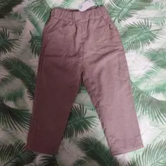 ブラウン ゴムウエスト ロングパンツ