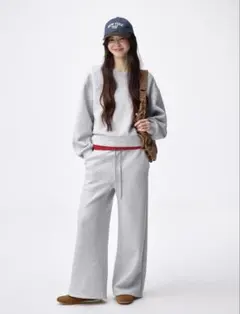 GU パフスウェットバギーパンツ　丈標準