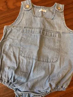 大人気韓国子供服BLACK BEAN デニムロンパース80 サロペット 淡色