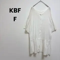☆【KBF】チュニック　半袖（F）袖フレア 裾切り替え　カットオフ　透け感あり✨のサムネイル