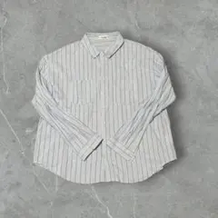 【人気】TINA:JOJUN ティーナジョジュン ストライプシャツ M 刺繍ロゴ