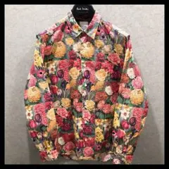 【美品】ポールスミス 長袖シャツ Mサイズ 花柄 レッド系