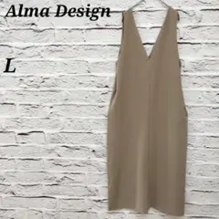 i54 Alma Design【L】ワンピース ジャンパースカート ポケット 茶