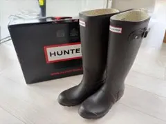 超美品　HUNTER レインブーツ チョコレート UK5 24
