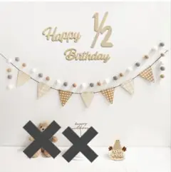 Happy 1/2 Birthday 誕生日　飾りつけ　ハーフバースデー