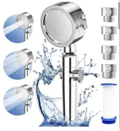 取り付け簡単❣️シャワーヘッド 3段階モード 水量水圧調節 ワンタッチ止水