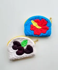 2個セット ハワイアンキルト ポーチハンドメイド 小銭入れ ミニポーチ