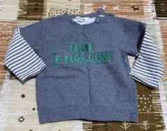 B-Fuzz グレー ストライプ トレーナー　アウトレット　あったかい　冬用