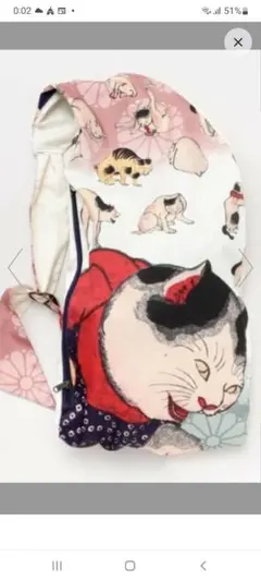 チャイハネ カヤたすき掛けショルダーバッグ 浮世絵 猫