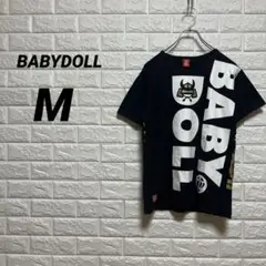 BABYDOLL Tシャツ／カットソー　【M】　黒　半袖　派手　プリントロゴ