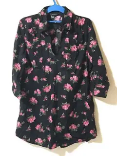 花柄七分袖シャツ 3L