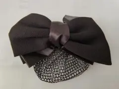 未使用品　シニヨン　ネットバレッタ　黒のリボン★フォーマル