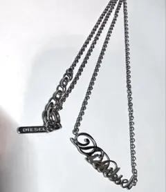 DIESEL ロゴ ネックレス シルバーカラー