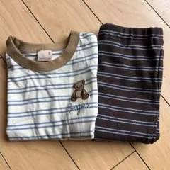 petit main ストライプパンツ 90cm と半袖シャツ80cm セット