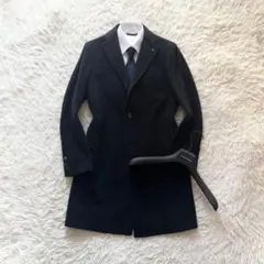 美品> TAGLIATORE カシミヤ100% ネイビー チェスターコート42 - メルカリ