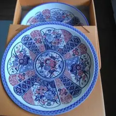 大皿　さわち　飾り皿　約40㎝　松　鳥　青　白　風景　セット　大きい　大きな 大皿 さわち 飾り皿 約40㎝ 松 鳥 青 白 風景 セット 大きい 大きな