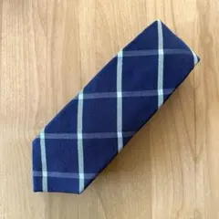 FAIRFAX シルク100% ネクタイ ネイビー チェック柄