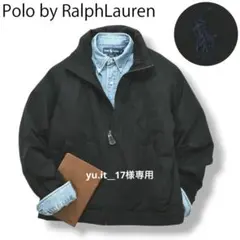 90s Polo ラルフローレン ジップアップ 裏起毛 スウィングトップ M 黒