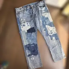 RRL Ralph Lauren パッチワーク デニムパンツのサムネイル