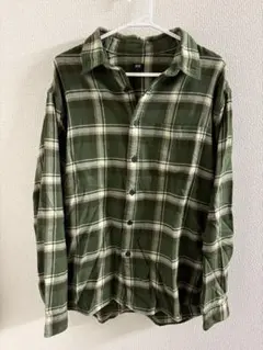 グリーン チェック柄 フランネル シャツ