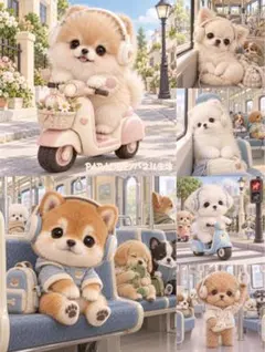 PARADISEパネル生地　 犬柄　P699