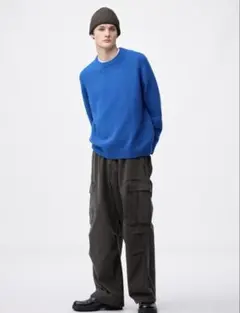 GU ジーユー デニムスーパーワイドカーゴパンツ