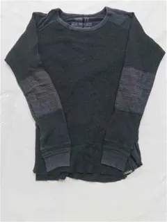 ◎ショット ワッフルカットソー 長袖 ブラック系 メンズ スポーツウェア