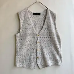 LUKA&Jean メンズ　サマーニット　ベスト　ジレ　M アイボリー　春夏秋